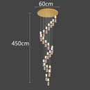 Axyaa Crystal Chandelier Stair Pendant Lamp Living Room Interior Lighting