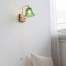 Axyaa Glass Wood LED Wall Lights Rotate Up Down Mirror Lamp