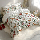 Axyaa 3D Christmas Tree Deer Print Duvet Cover Set - Festive Seasonal Bedroom Decor