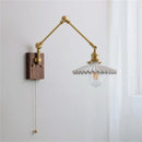 Axyaa Ceramic Wall Lamp Pull Chain Switch Up Down Bedroom Living Room Lighting LED