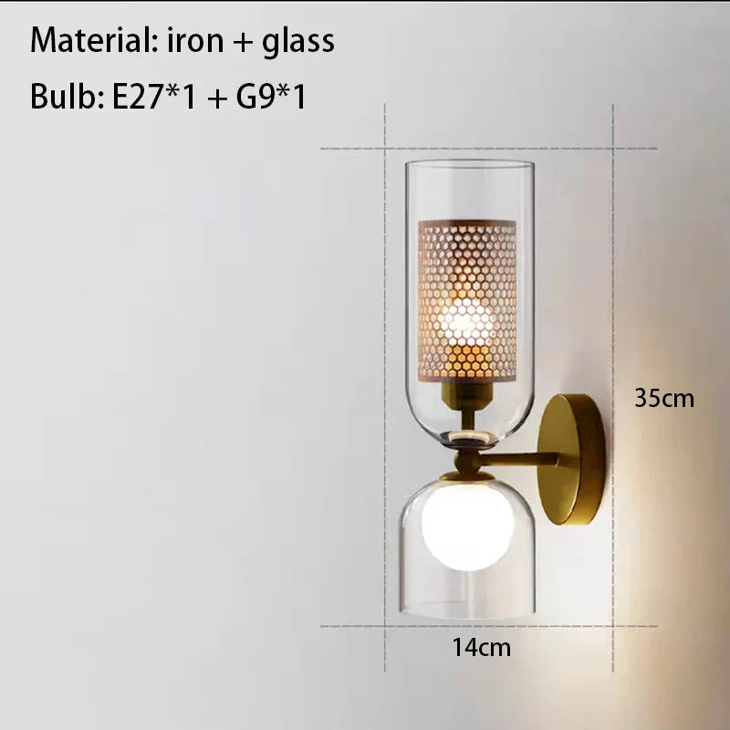 Clear Glass Wall Light Bathroom Bedroom Sconce Axyaa Lighting Fixtures E27 G9 Bulb
