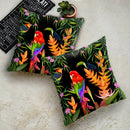 Axyaa Tropical Plant Parrot Decorative Pillow Cover - Flowers Sofa Cushion Case
