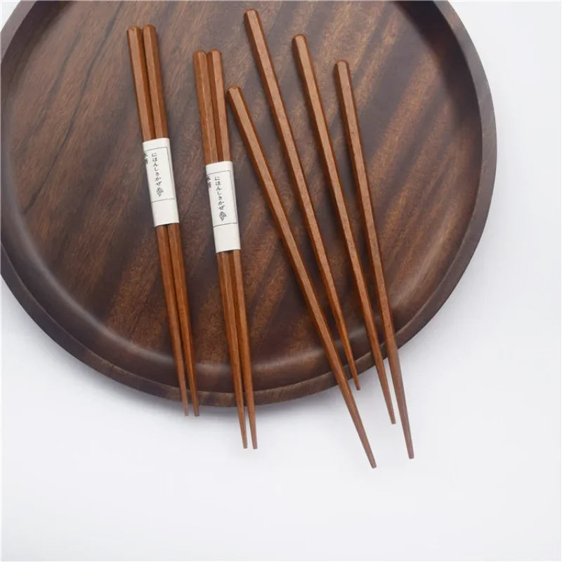 Axya Hexagonal Wooden Chopsticks - Eco-Friendly Japanese Tableware