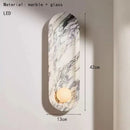 Axyaa 3D Marble Wall Light 42cm White Glass Ball for Indoor Home Decor