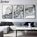 Islamic Calligraphy Ayatul Kursi Black Gray Gold Marble Canvas Wall Art by Axyaa