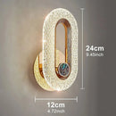 Axyaa Crystal LED Wall Light, Modern Indoor Round/Oval Sconce for Home Decor