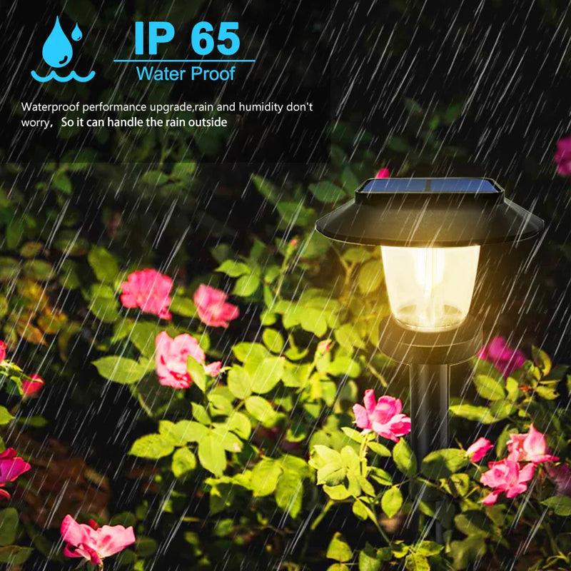 Axyaa Solar Pathway Lights: LED Outdoor Landscape Lamps for Yard Garden Walkway