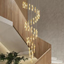 Axyaa Crystal Chandelier Stair Pendant Lamp Living Room Pendant Lights Interior Lighting