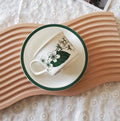 Axyaa Medieval Ceramic Mug & Saucer Set - Retro Coffee Cup Creative Design
