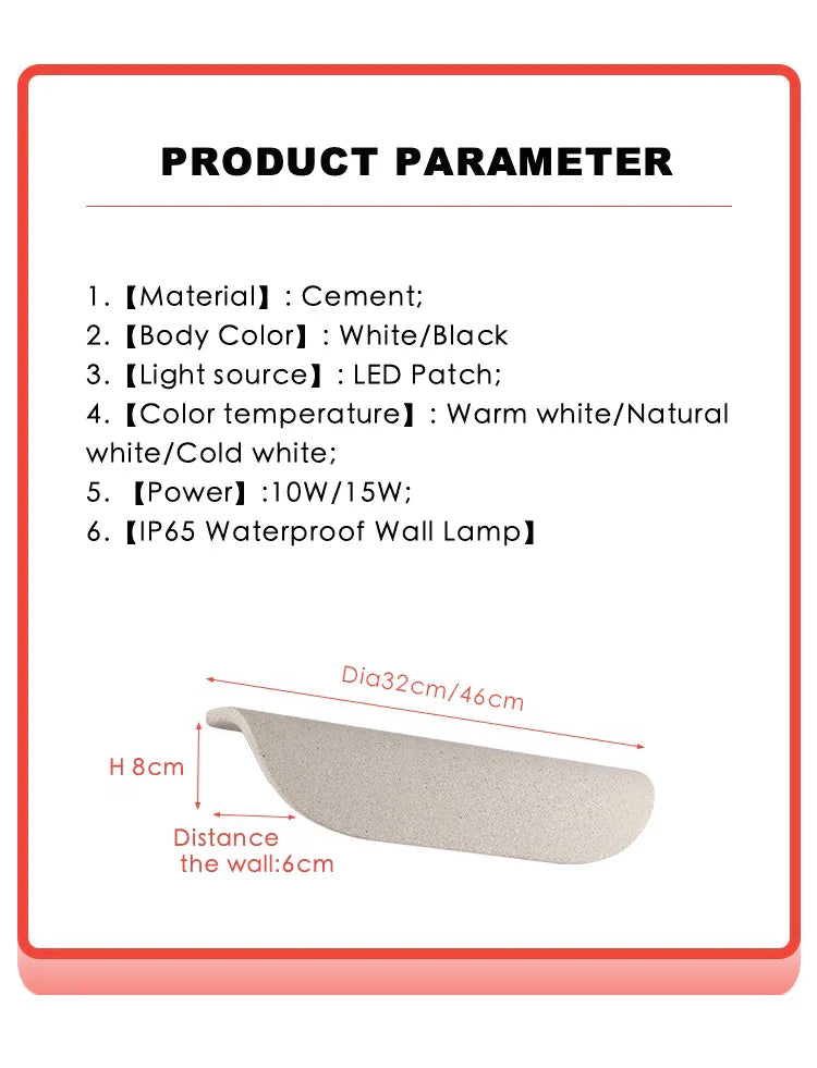 Axyaa Waterproof Grey LED Wall Lamp for Garden Corridor & Industrial Atmosphere