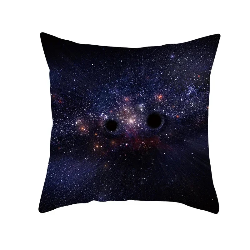 Axyaa Black Hole Polyester Pillowcase - Home Decor Cushion Cover for Sofa, 45X45CM