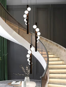 Axyaa Nordic Black Glass LED Chandelier Suspended Ceiling Light