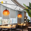 Axyaa Nordic Glass Bubble Pendant Light - Retro Industrial E27 Lamp for Home, Kitchen, Cafe