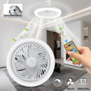Axyaa 2-in-1 LED Fan Ceiling Light, 3-Speed E27 Lamp, Remote Control, Living Room & Bedroom