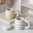 Axya™ Ceramic Coke Cup with Lid, Couples Mug Set, Coffee Tea Milk Water