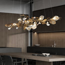 Axyaa Copper Branch Chandelier with Crystal Leaves for Luxury Home Decor
