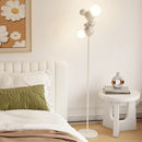 Axyaa Cream Globe Floor Lamp: Retro Bauhaus Style for Vintage Living Room Ambiance