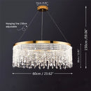 Axyaa Nordic Royal Crystal Chandelier Circle Pendant Lights Luxury for Living Dining Room