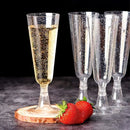 Axyaa Champagne Flutes: Disposable Clear Plastic Wine Glasses for Weddings & Parties