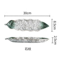 Axyaa Leaf Sashimi Board | Japanese Ceramic Boat Sushi Board for Elegant Table Setting