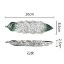 Axyaa Leaf Sashimi Board | Japanese Ceramic Boat Sushi Board for Elegant Table Setting