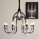 Axyaa Black Crystal Chandelier: Romantic Living Room Pendant Lamp LED E14 Hanging Light