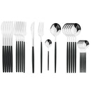 Axyaa 24Pcs Green Gold Stainless Steel Dinnerware Set Cutlery Tableware Silverware