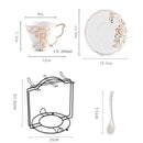 Axya Bone Coffee Set for 6 - Exquisite Cups, Saucers, Spoons & Holder