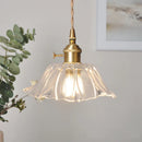 Axya Flower Glass Pendant Light with Tricolored E27 Bulb for Modern Decor