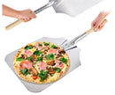 Axya Aluminum Pizza Peel with Wooden Handle - Baking & Cheese Cutter Tool