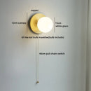 Nordic Glass LED Wall Sconce by Axyaa w/Switch - White Bedside Lamp