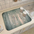 Axyaa Wood Grain Print Placemat Set for Kitchen Tableware, Coffee, and Draining Mats.