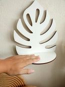 Axyaa White Leaf Wall Shelf: Stylish Home Decor & Plant Display Stand