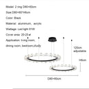 Axyaa Modern Minimalist Water Ripples LED Chandelier Ring Pendant Lights