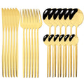 Axyaa Stainless Steel Silverware Set - 24Pcs Dinnerware Cutlery Flatware Kitchen Tableware