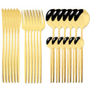 Axyaa Stainless Steel Silverware Set - 24Pcs Dinnerware Cutlery Flatware Kitchen Tableware