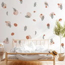 Axyaa Boho Watercolor Leaves Vinyl Wall Decal for Kids Girls Room