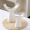 Nordic White Ceramic Vase for Axyaa Home Decor