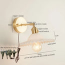 Axyaa Green Glass LED Wall Light - Nordic Modern Bedroom Living Room Lamp