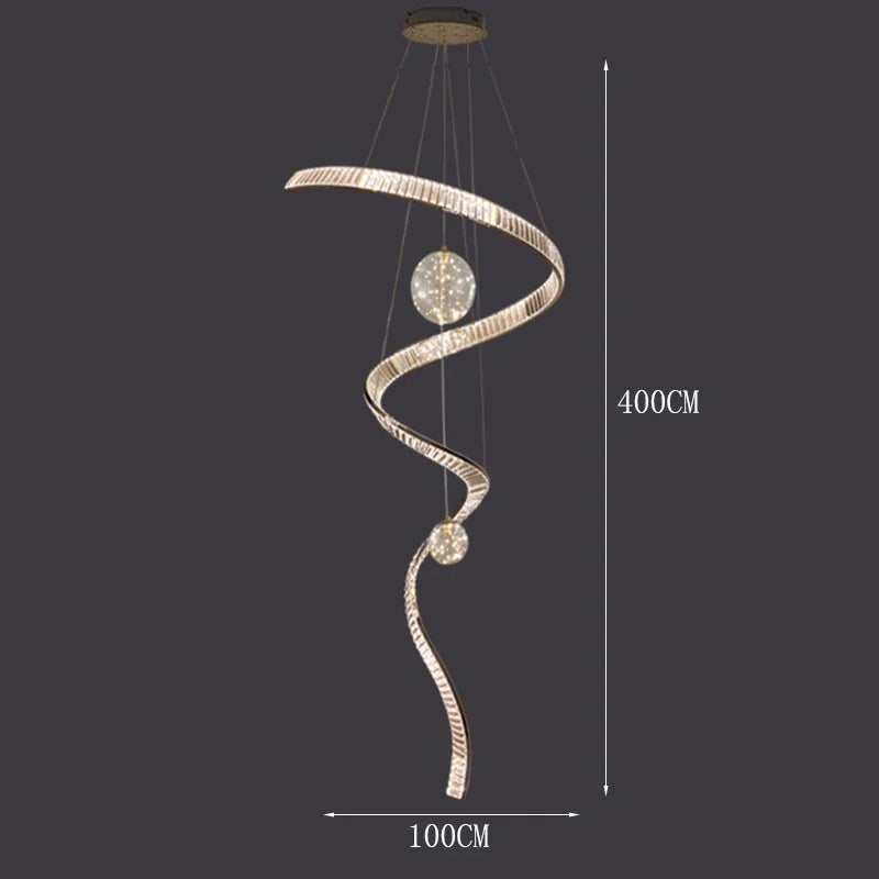 Axyaa Rotating Crystal Chandelier for Modern Villa Interior Lighting
