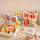 Axyaa Embroidered Floral Sofa Pillowcase Set, 45x45 Cushion Covers for Home Decor