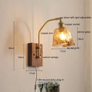 Axyaa Nordic Copper LED Wall Sconce with Adjustable Switch, Walnut Bedside Lamp