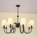 Axyaa Black Wrought Iron Chandelier with White Shade for Elegant Home Decor