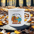 Axyaa Thanksgiving Enamel Mug Pumpkin Soup Harvest Pattern Coffee Cup