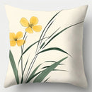 Axyaa Blue Floral Pillow Covers Set of 4, 17.7" Modern Elegant Design