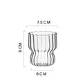 Axyaa 300ML Ins Iced Milk Glass Cups, Ribbed Drinking Glasses for Cocktail Beer Juice