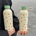 Axyaa Kawaii Cherry Thermos Bottle 500ml Stainless Steel Tumbler Gym Water Bottle