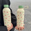 Axyaa Kawaii Cherry Thermos Bottle 500ml Stainless Steel Tumbler Cute Travel Cup