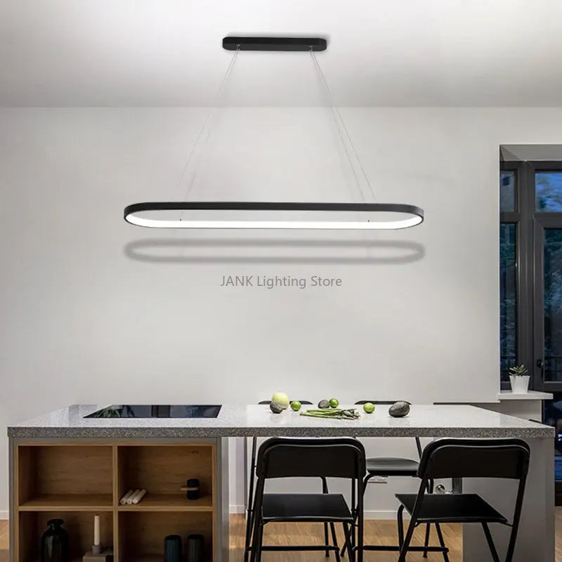 Axyaa Nordic LED Circular Pendant Lights Strip Chandelier for Romantic Home Decor