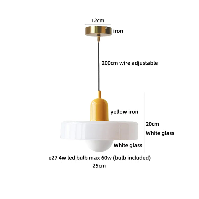 Axyaa White Ceramic Brass LED Pendant Light Modern Nordic Hanging Lamp